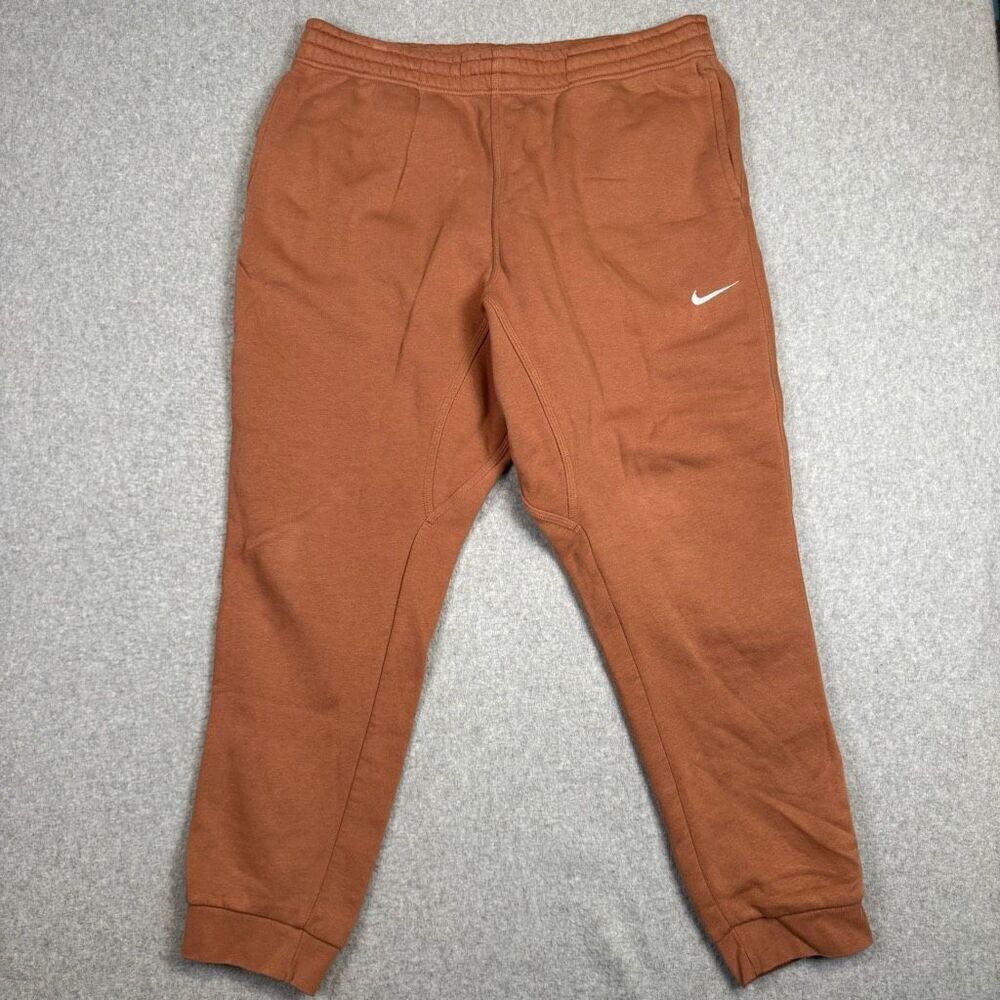 Nike Men's 2XL XXL Brown Fleece Lined Ankle Sweatpants Joggers Athletic